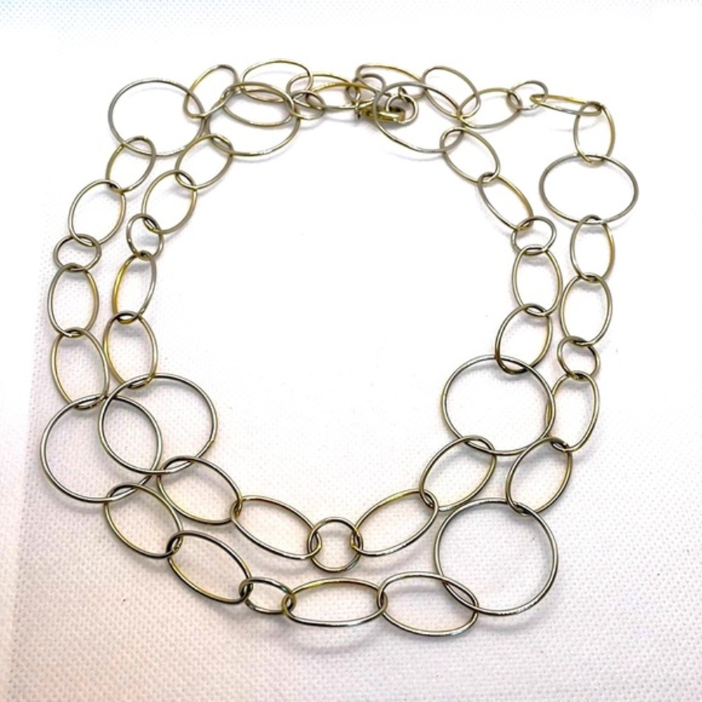 Long Length Circle Necklace! Long length or double up circle and oval necklace!